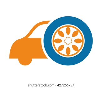 wheel car ride vehicle automotive sedan front image vector icon 5
