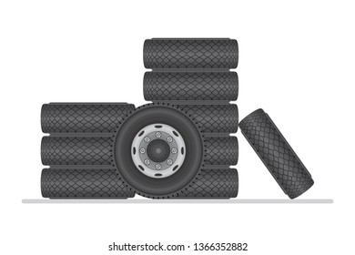 Wheel car tire vector illustration isolated on white background