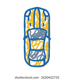 wheel car top view doodle icon sketch vector. wheel car top view sign. isolated symbol illustration