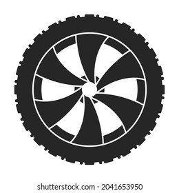 Wheel car vector icon.Black vector icon isolated on white background wheel car.