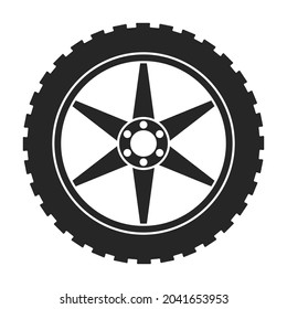 Wheel car vector icon.Black vector icon isolated on white background wheel car.