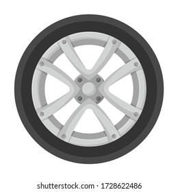 Wheel car vector icon.Cartoon vector icon isolated on white background wheel car.