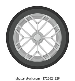 Wheel car vector icon.Cartoon vector icon isolated on white background wheel car.