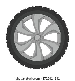 Wheel car vector icon.Cartoon vector icon isolated on white background wheel car.