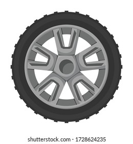 Wheel car vector icon.Cartoon vector icon isolated on white background wheel car.