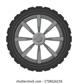 Wheel car vector icon.Cartoon vector icon isolated on white background wheel car.