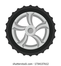 Wheel car vector icon.Cartoon vector icon isolated on white background wheel car.