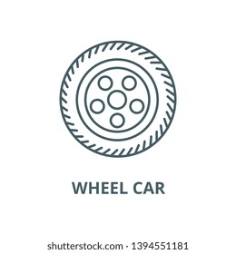 Wheel car vector line icon, linear concept, outline sign, symbol