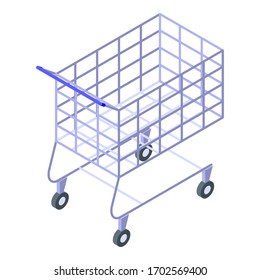 Icono del carro de la rueda. Isométrico icono vectorial del carro de la rueda para el diseño web aislado en fondo blanco