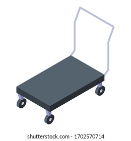 Wheel cart shop stand icon. Isometric of wheel cart shop stand vector icon for web design isolated on white background