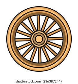 Wheel of cart vector icon. Color vector icon isolated on white background wheel of cart.