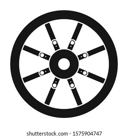 Wheel of cart vector icon.Black vector icon isolated on white background wheel of cart.