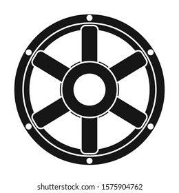 Wheel of cart vector icon.Black vector icon isolated on white background wheel of cart.