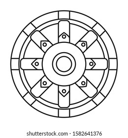 Wheel of cart vector icon.Line vector icon isolated on white background wheel of cart.