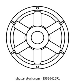 Wheel of cart vector icon.Line vector icon isolated on white background wheel of cart.