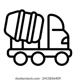 Wheel cement mixer icon outline vector. Structure car. Game lorry