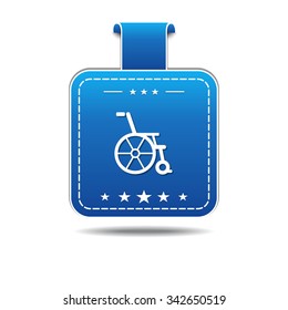 Wheel Chair blue Vector Icon Design