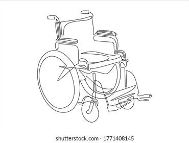 wheel chair continuous line drawing minimalist design
