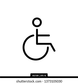 Wheel Chair Disaled Icon Vector Illustration Logo Template
