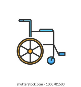 wheel chair flat outline health icon