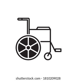 silla de ruedas, icono de estado sólido plano 