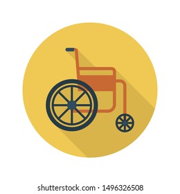 wheel chair glyph flat vector icon