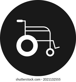Wheel Chair  Glyph Inverted Vector Icon Design