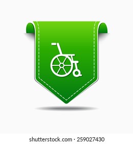 Wheel Chair Green Vector Icon Design