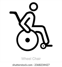 Wheel Chair and handicap icon concept