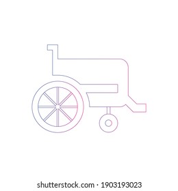 Wheel chair icon. Disabled, paralised, handicapped chair