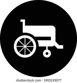 Wheel chair icon. Disabled, paralised, handicapped chair