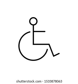 Wheel chair icon, disabled symbol vector template.