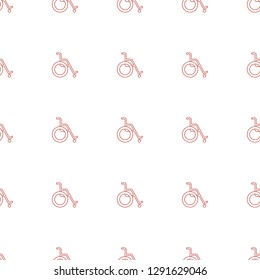 wheel chair icon pattern seamless white background. Editable line wheel chair icon. wheel chair icon pattern for web and mobile.