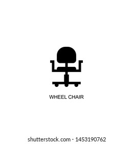 wheel chair icon vector black design