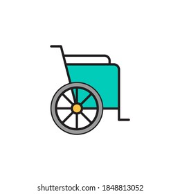 vector de icono de silla de ruedas. estilo de contorno relleno. aislado en fondo blanco