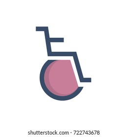 wheel chair icon vector. wheel chair filled outline style design
