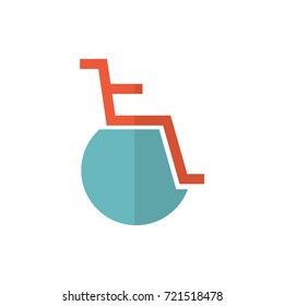 wheel chair icon vector. wheel chair flat style design