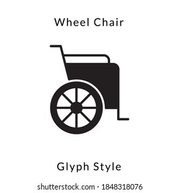 wheel chair icon vector. glyph style design. isolated on white background