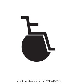 wheel chair icon vector.  glyph style