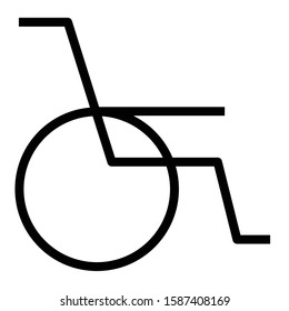 wheel chair icon. Vector graphics.