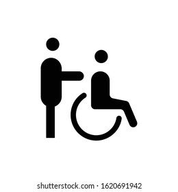 Wheel chair icon vector, Handicapped patient symbol, Solid style sign for mobile concept and web design