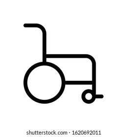 Wheel chair icon vector, Handicapped patient symbol, Outline style sign for mobile concept and web design
