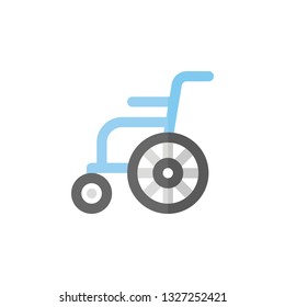 Wheel Chair Icon Vector Illustration in Flat Style for Any Purpose