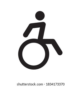Wheel Chair Icon Vector Illustration Flat Design Style