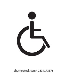 Wheel Chair Icon Vector Illustration Flat Design Style