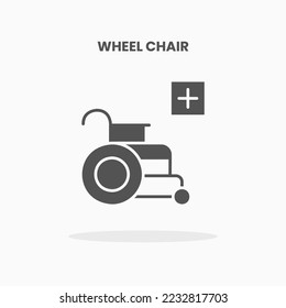 Wheel Chair icon vector illustration glyph style. Great used for web, app, digital product, presentation, UI and many more.