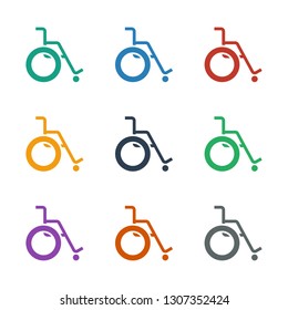 wheel chair icon white background. Editable filled wheel chair icon from medicine. Trendy wheel chair icon for web and mobile.