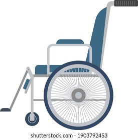 Wheel chair, illustration, vector on a white background.