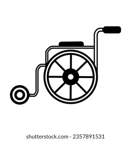 Wheel Chair Line Art Style Illustration 