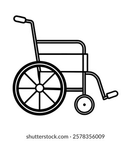 wheel chair of a line art vector (1)